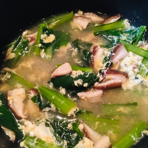 小松菜と椎茸のコンソメスープ